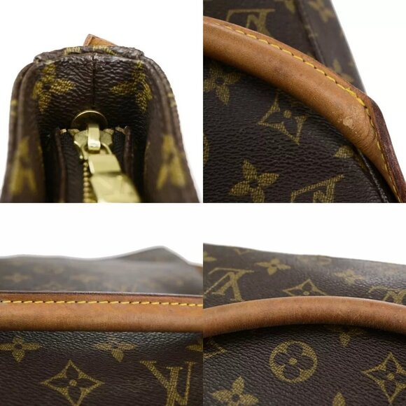 LOUIS VUITTON Logo Looping GM Shoulder Bag Monogram Leather Brown - Picture 4 of 16